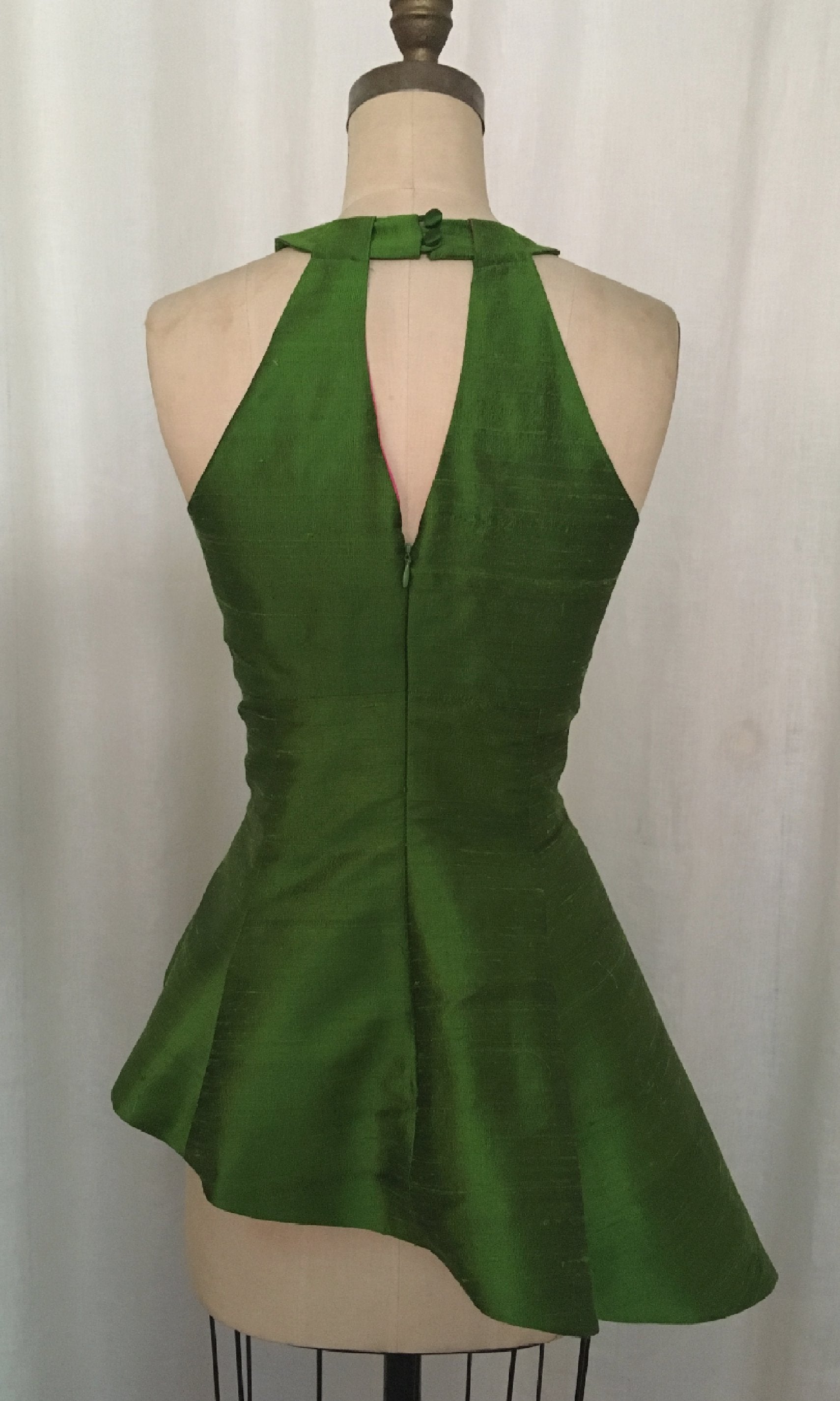 Asymmetrical Shantung Peplum Top – Kimera
