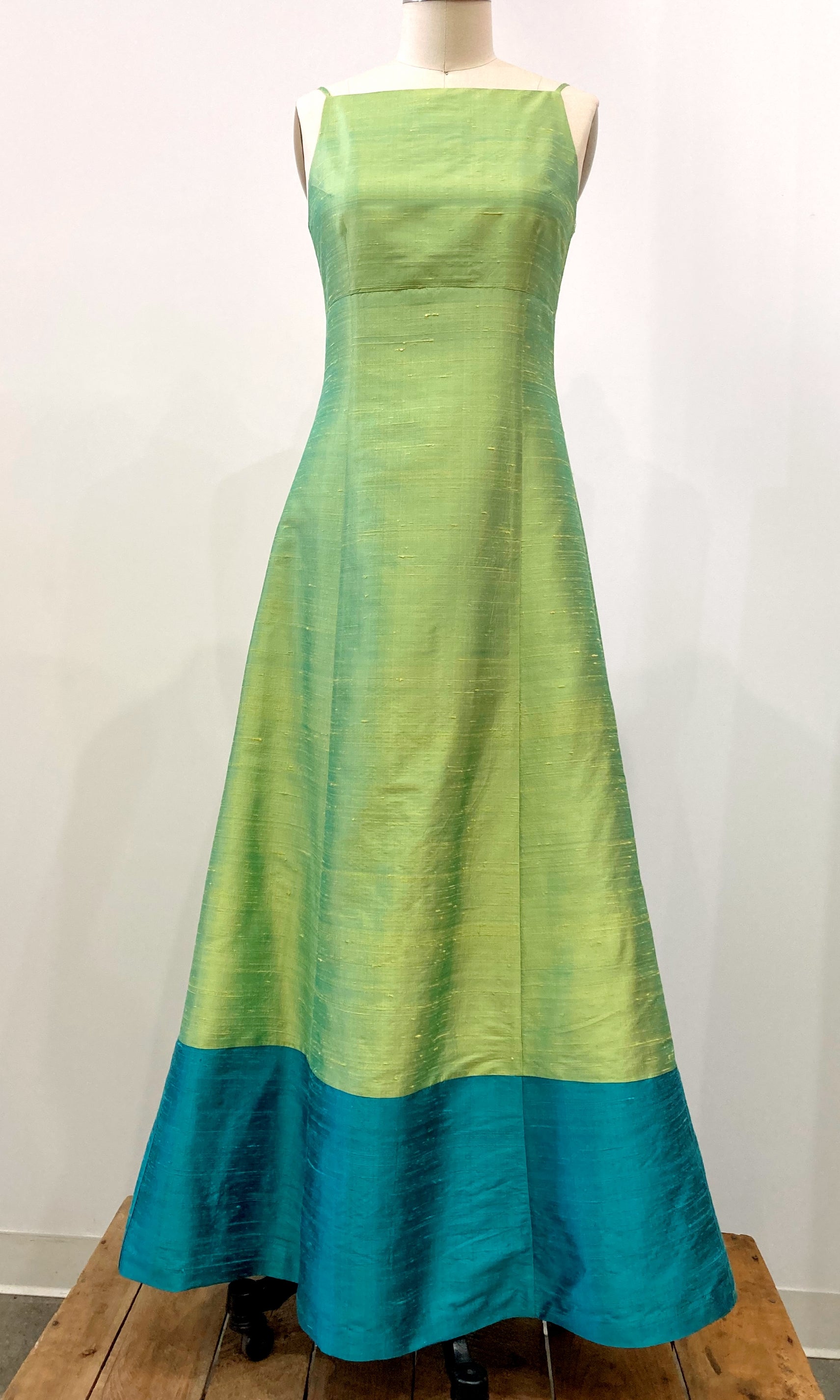 Classic Long A-line Shantung Dress