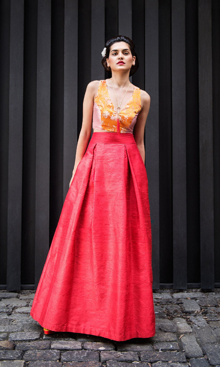 Shantung Long Ball Gown Skirt Kimera