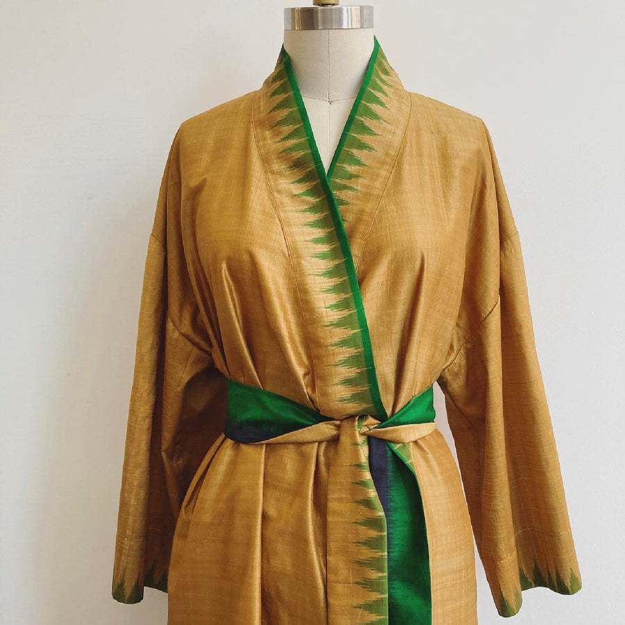 Upcycled Sari Silk Kimono