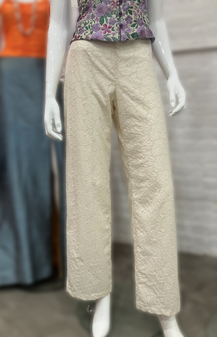 Ivory Eyelet Pant, sizes Medium and Large