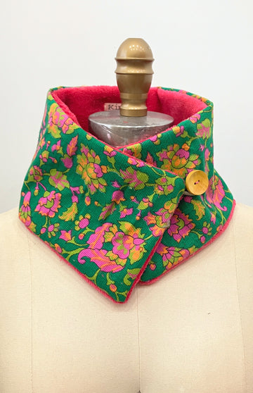 Green & Pink Floral Neckwarmer