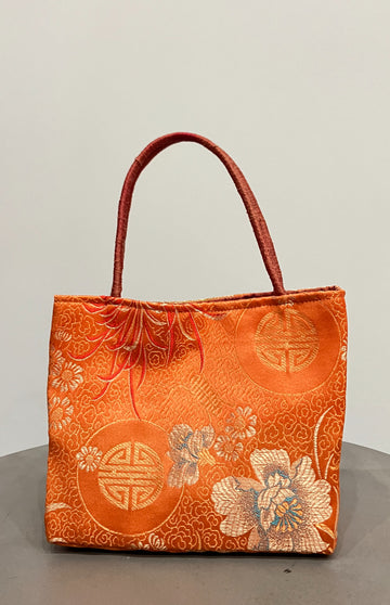 Orange Brocade Mini Tote