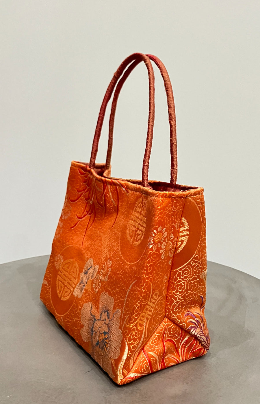 Orange Brocade Mini Tote