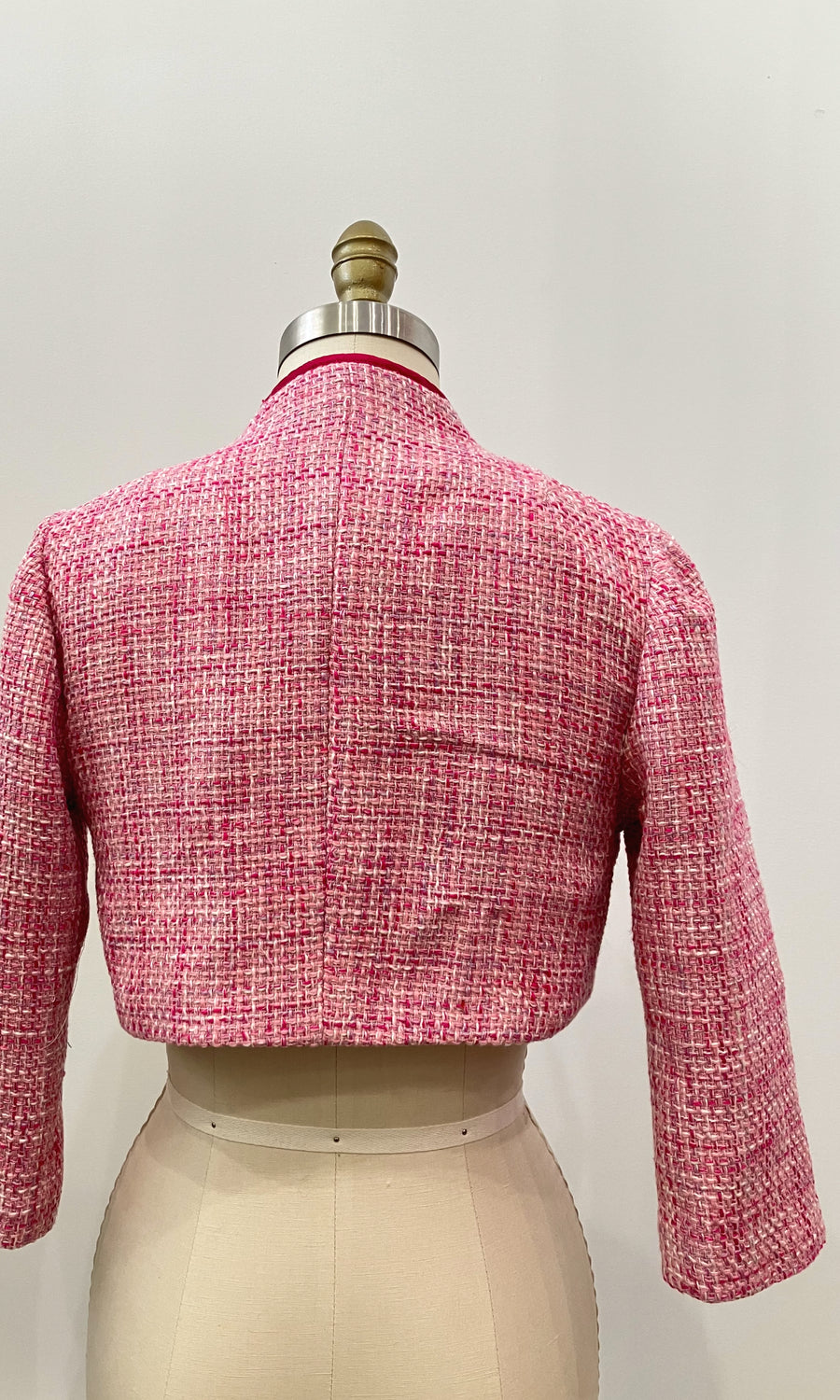 Pink Tweed Crop Jacket, size Small