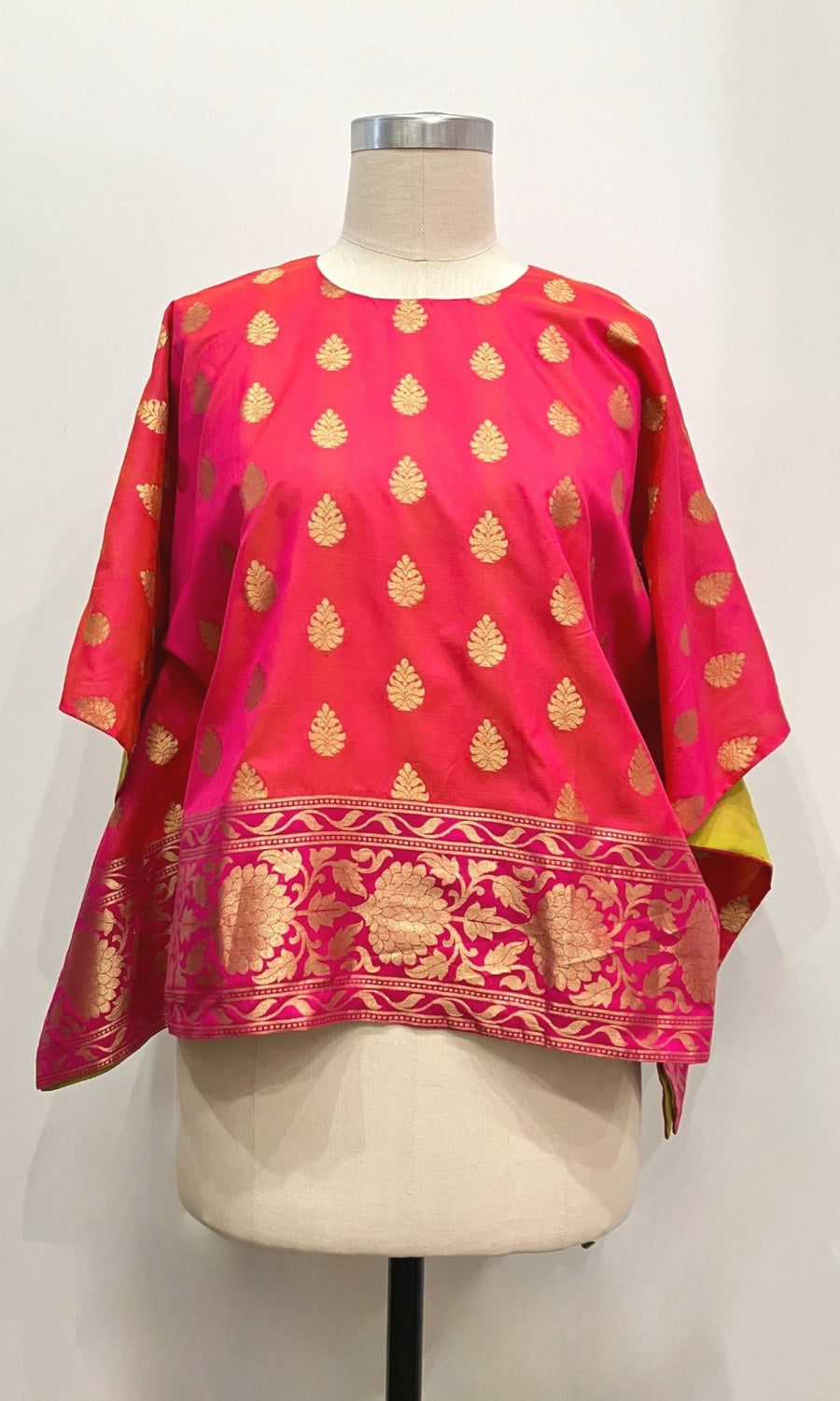 Hot Pink Sari Tunic Top