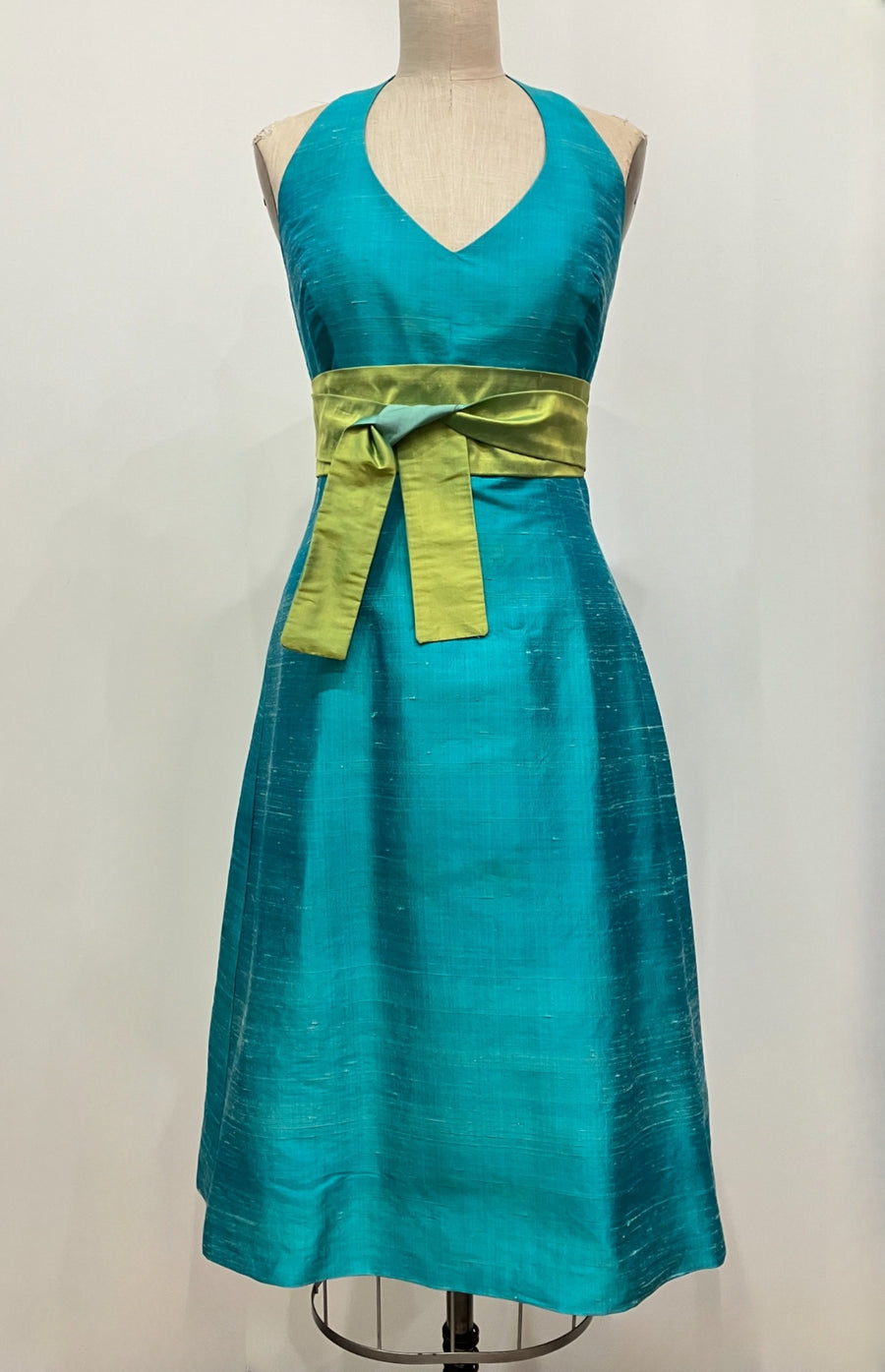 Turquoise Halter A-line Dress, size Medium