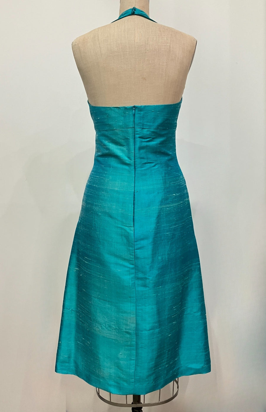 Turquoise Halter A-line Dress, size Medium