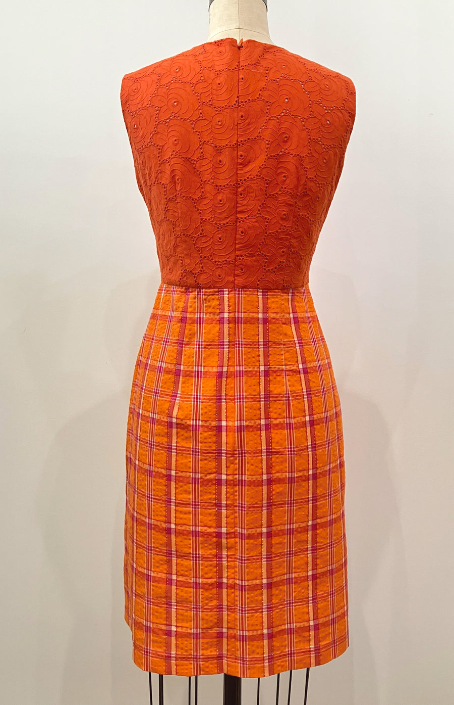 Orange & Pink Mixed Media Dress, size Small