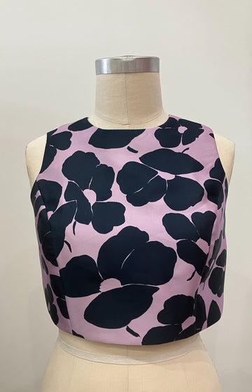 Bold Floral Crop Top, size Large