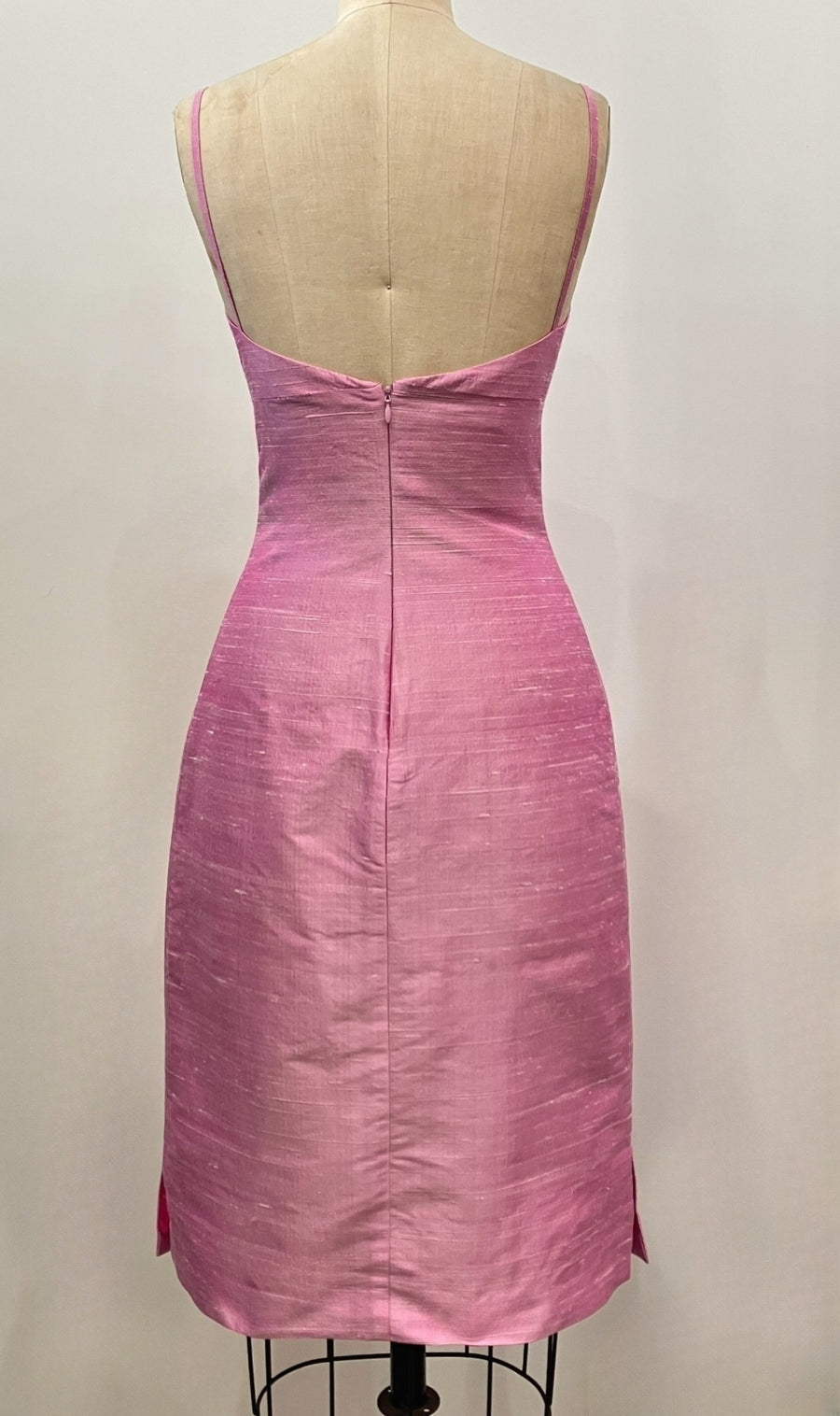 Spaghetti-strap Fitted Shantung Dress