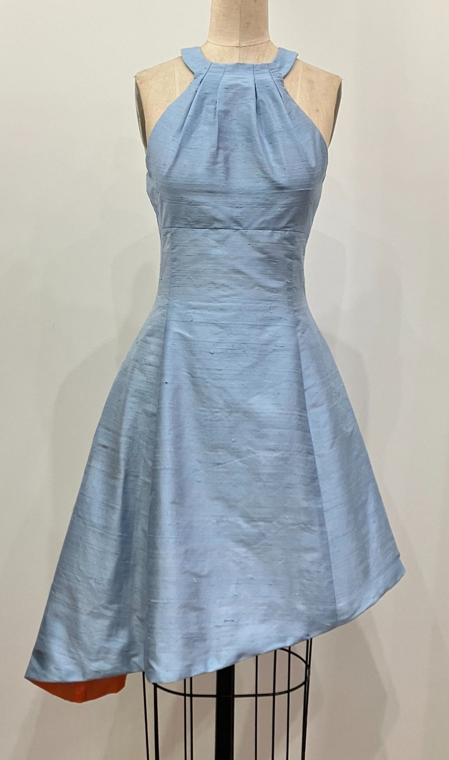 Sky Blue Grecian Halter Mini Dress, size X-small