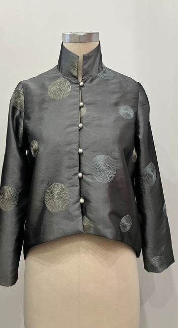 Gray Dot Taffeta Jacket, size Large