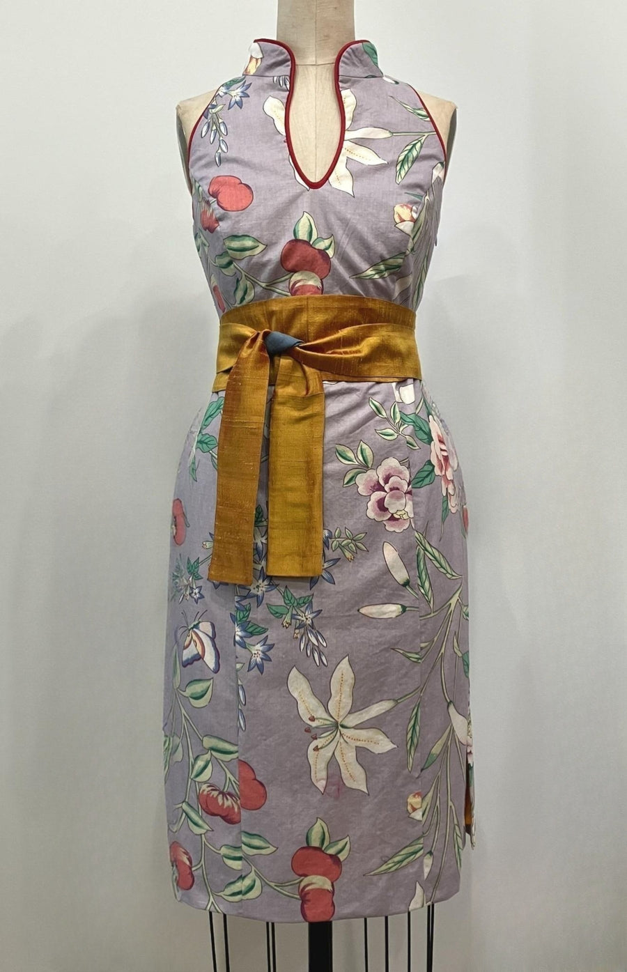 Lavender Floral Cheongsam Dress, size X-small