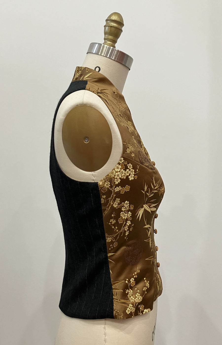 Copper Brocade Fitted Vest, size Medium