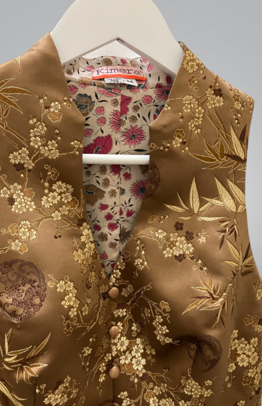 Copper Brocade Fitted Vest, size Medium