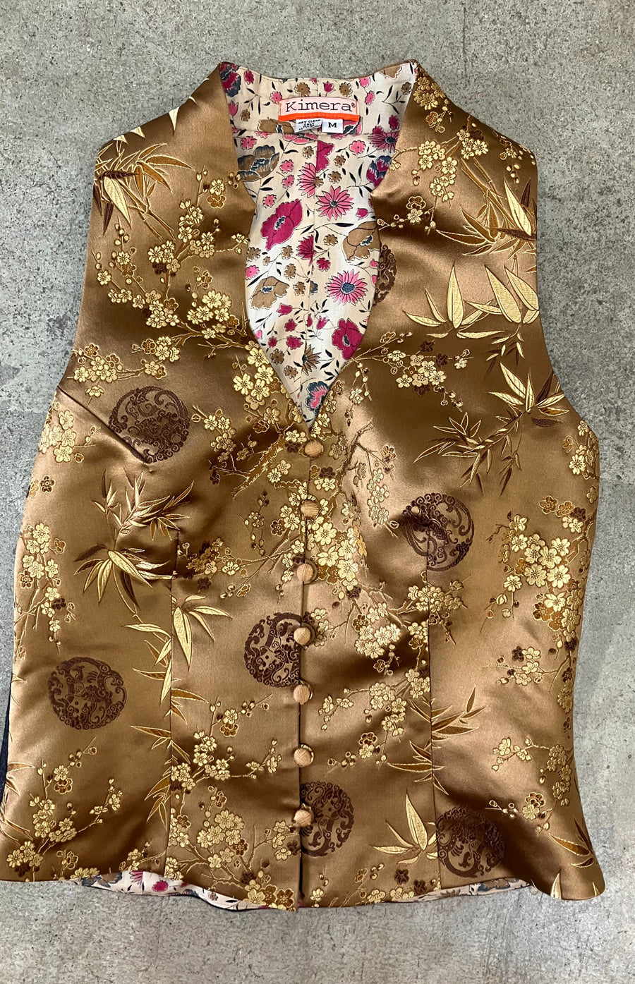 Copper Brocade Fitted Vest, size Medium