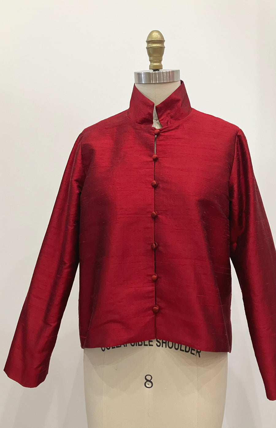 Ruby Shantung Jacket, size Medium