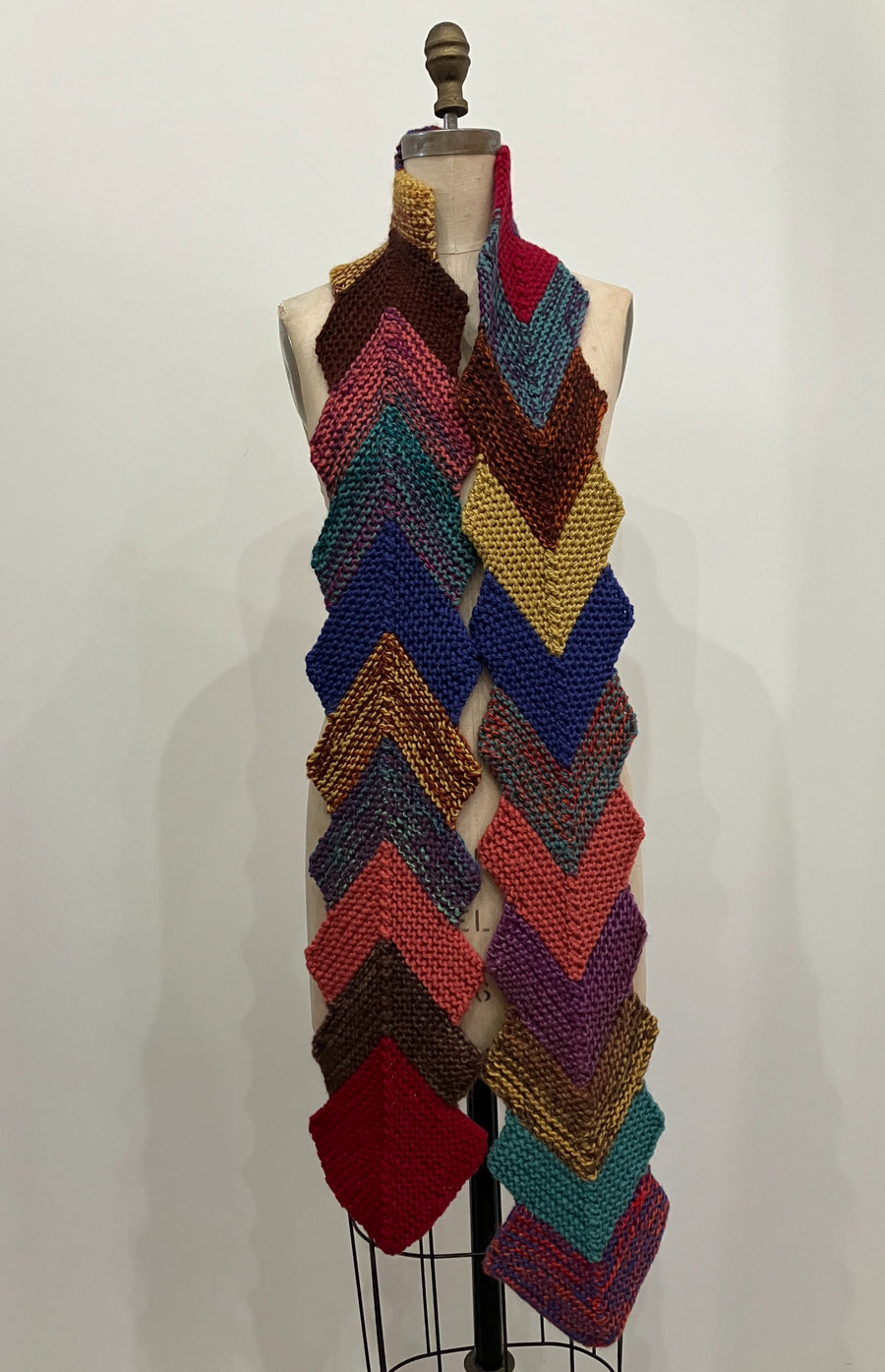 Zig Zag Handknit Scarf