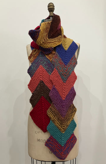 Zig Zag Handknit Scarf