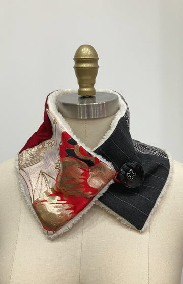 Red & Black Patchwork Neckwarmer