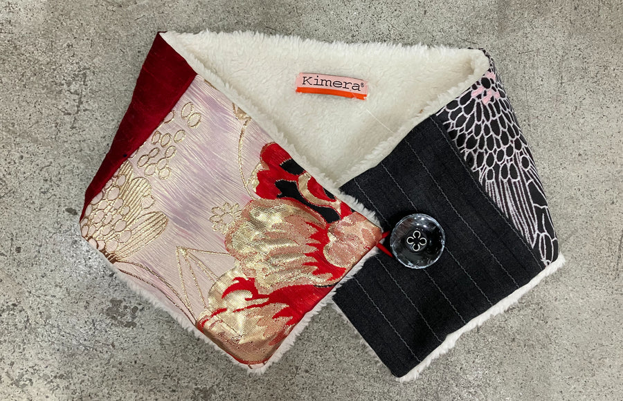 Red & Black Patchwork Neckwarmer