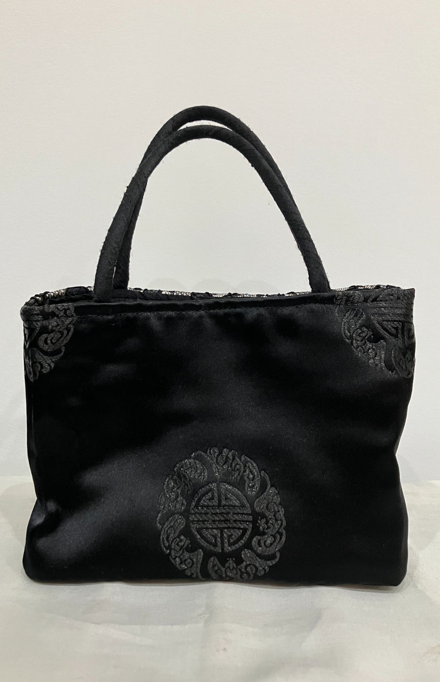 Black Mixed Media Mini Tote