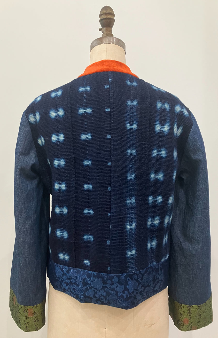 African Mixed Media Bomber Jacket, size Small