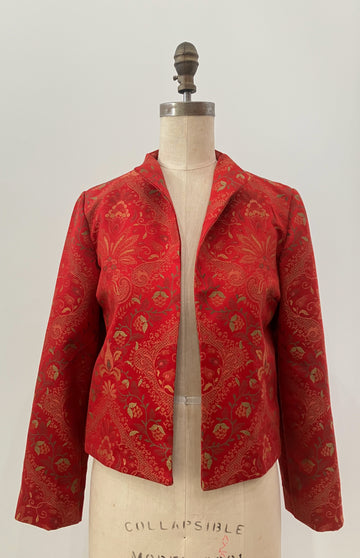 Red Tapestry Boxy Jacket