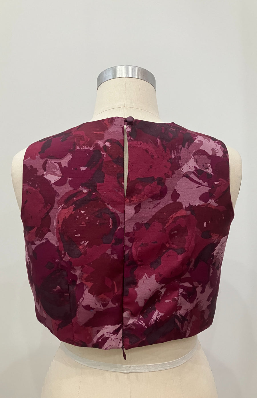 Plum Abstract Floral Crop Top, size Medium & Large