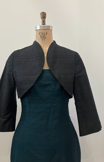 Black Shantung Bolero, size Medium