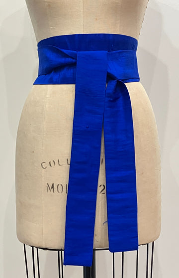 Sapphire Blue Shantung Obi Sash