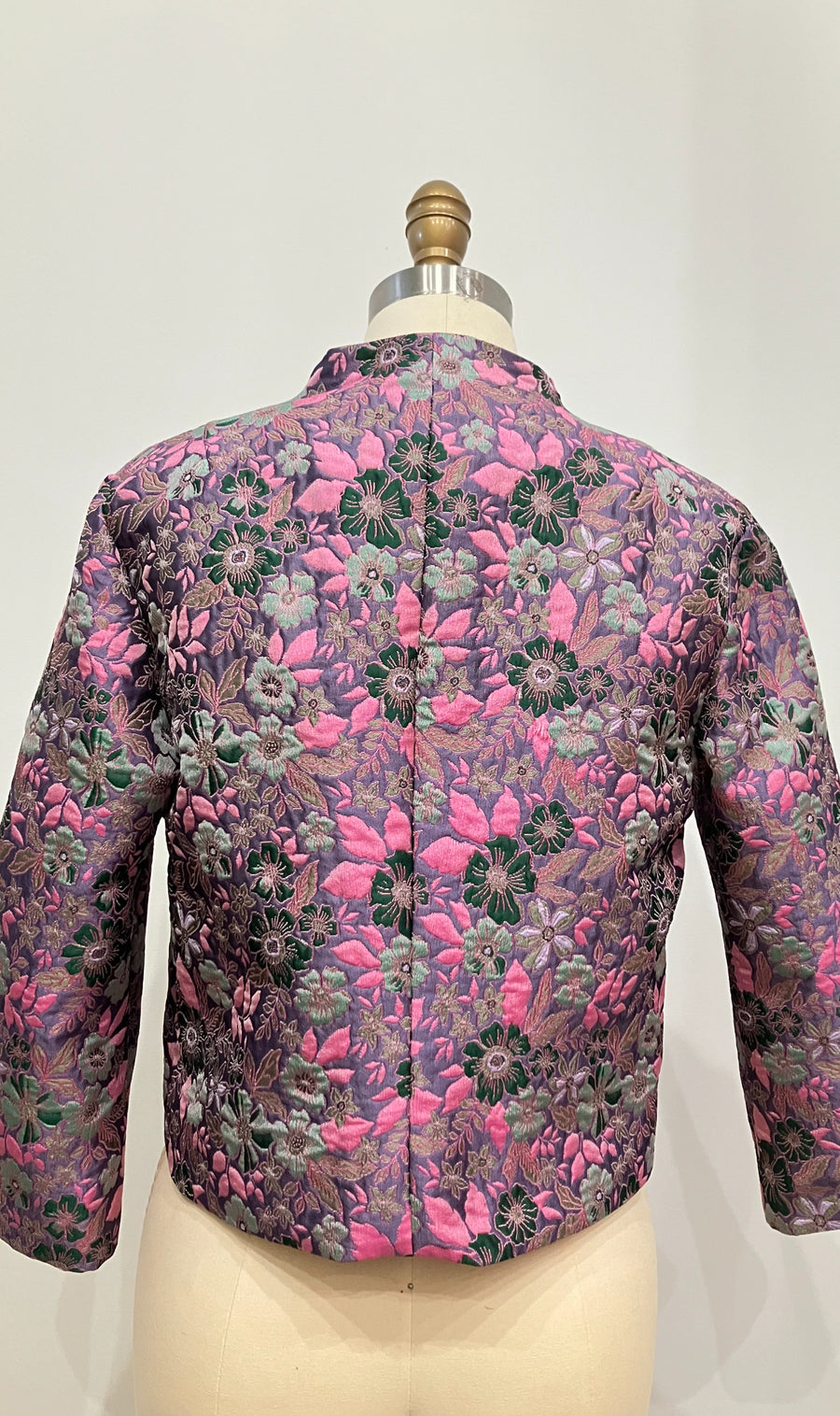 Lilac Floral Brocade Boxy Jacket