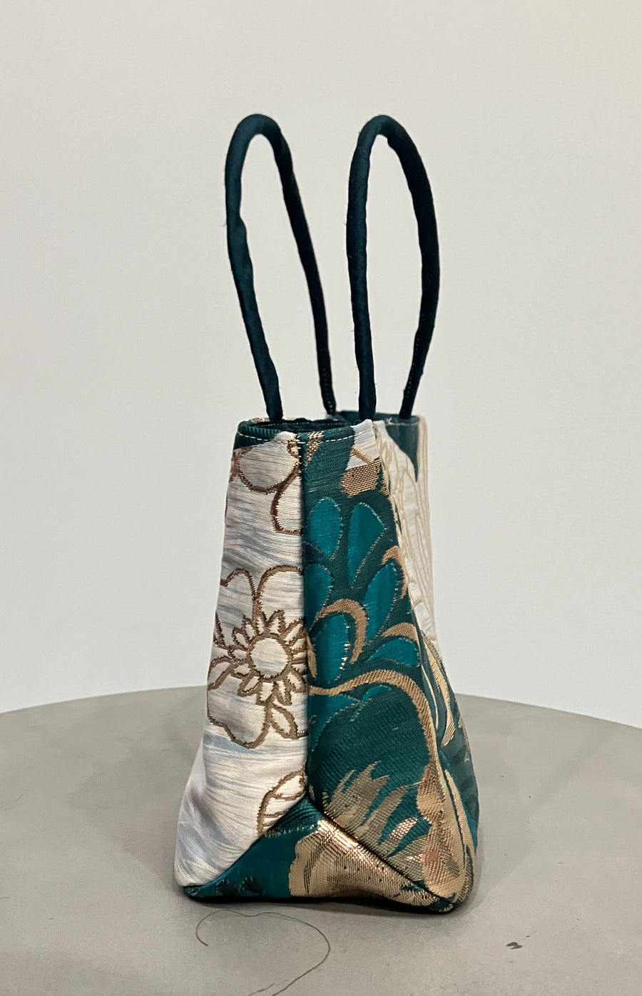 Metallic Bloom Brocade Mini Tote