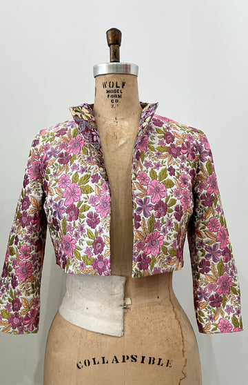 Floral Brocade Crop Jacket