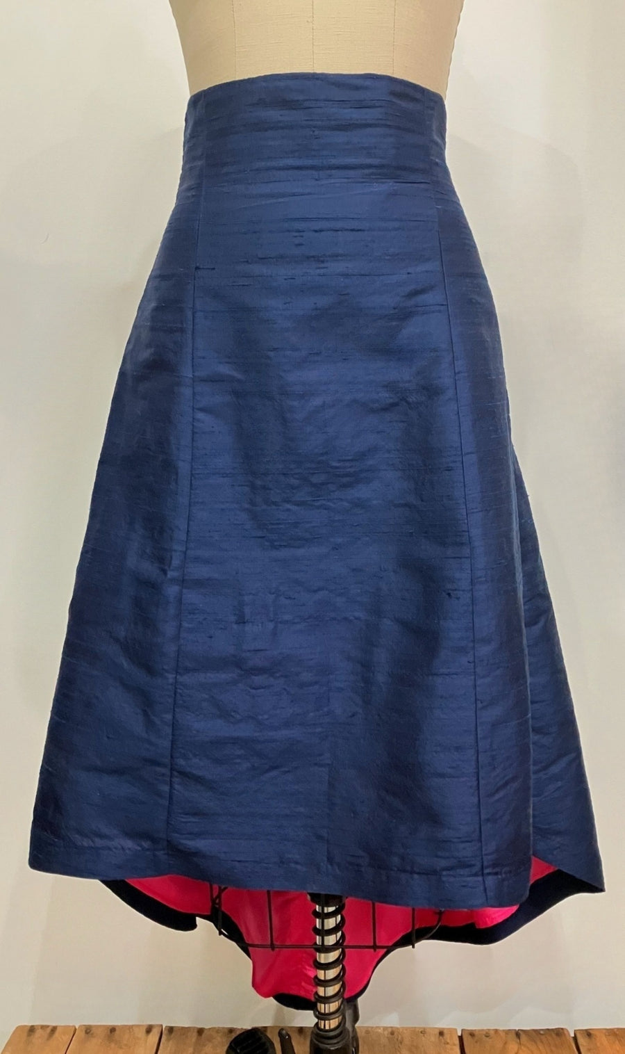 Navy High-waist Hi-low Skirt, size Small