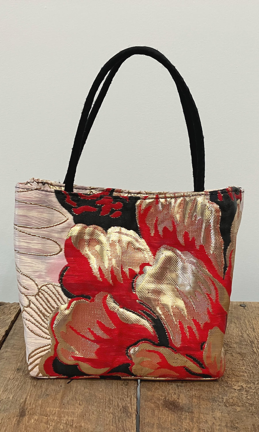 Metallic Bloom Brocade Mini Tote