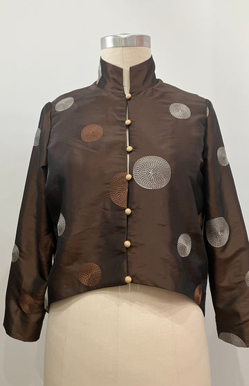 Copper Dot Taffeta Jacket, size Large