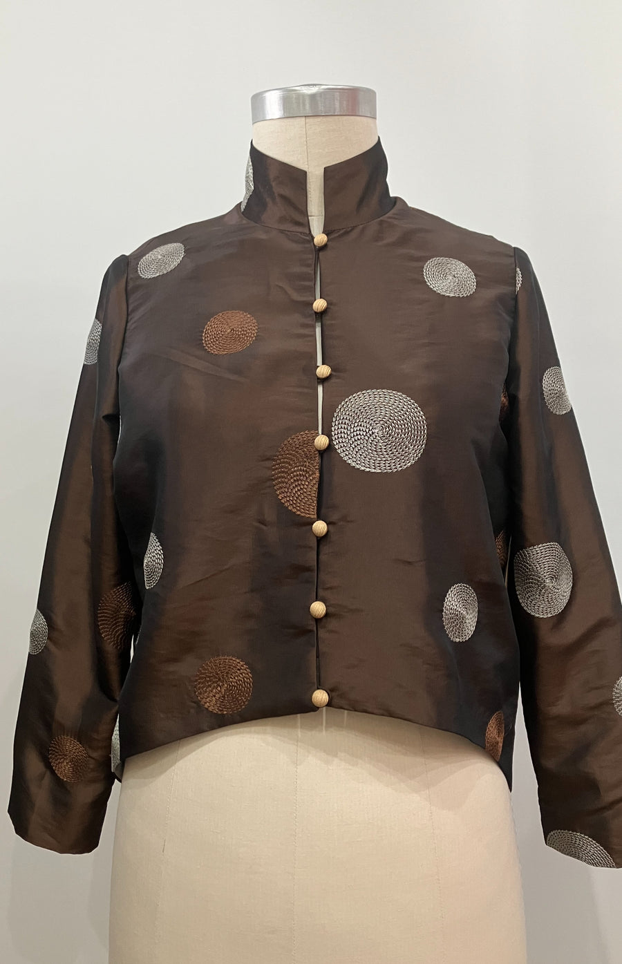Copper Dot Taffeta Jacket, size Large
