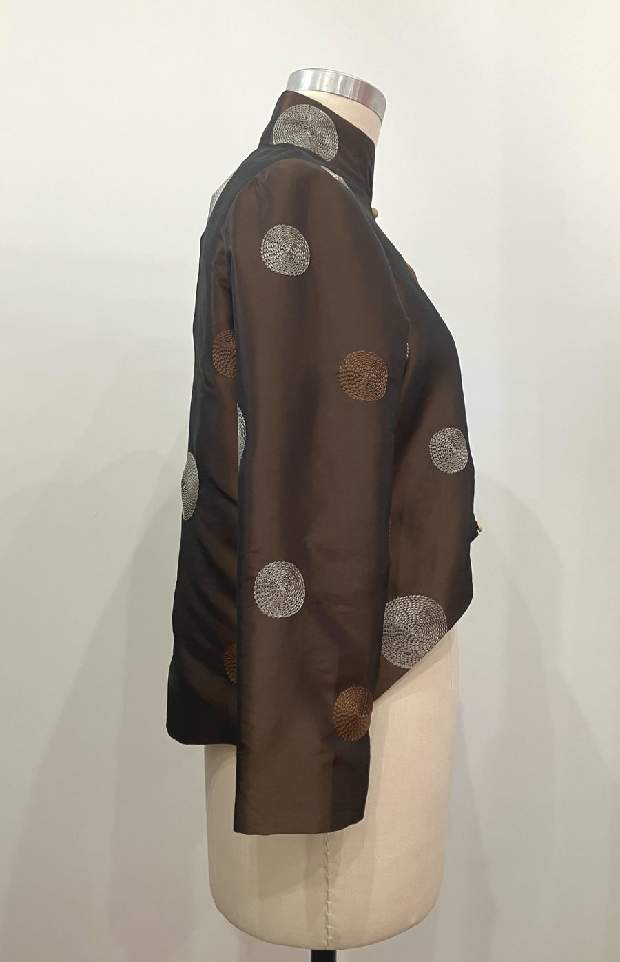 Copper Dot Taffeta Jacket, size Large