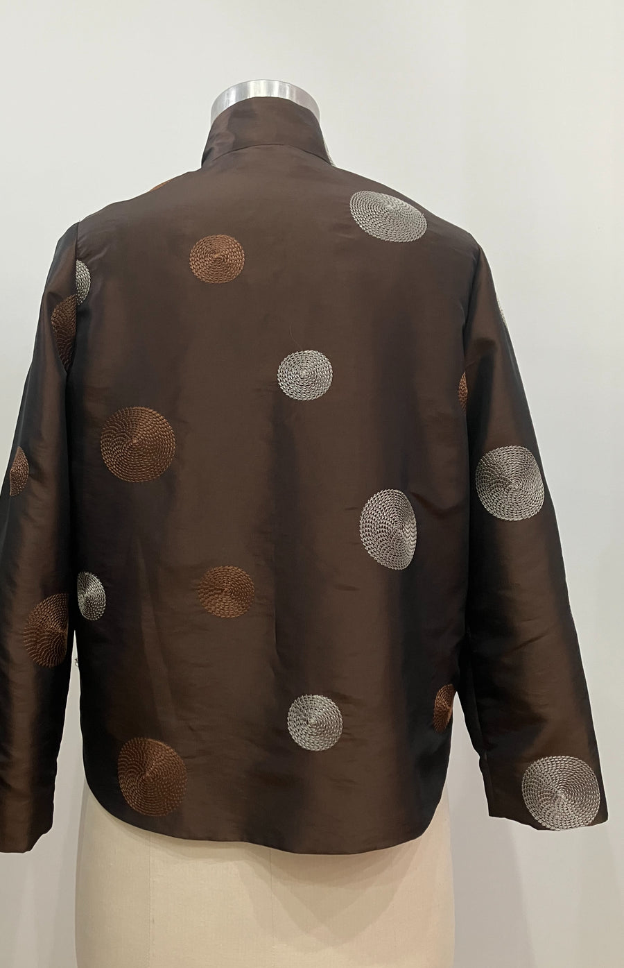 Copper Dot Taffeta Jacket, size Large