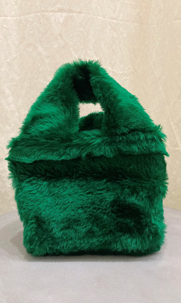 Emerald Faux Fur Mini Tote