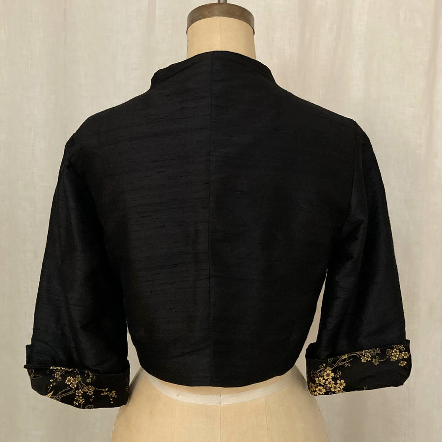 Black & Gold Shrug Jacket, size Large