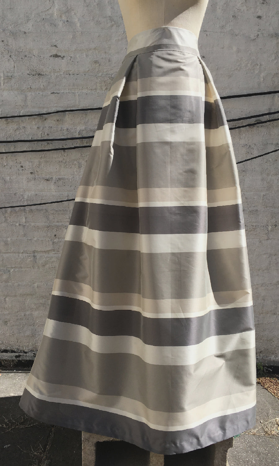 Striped Taffeta Ball Gown Skirt