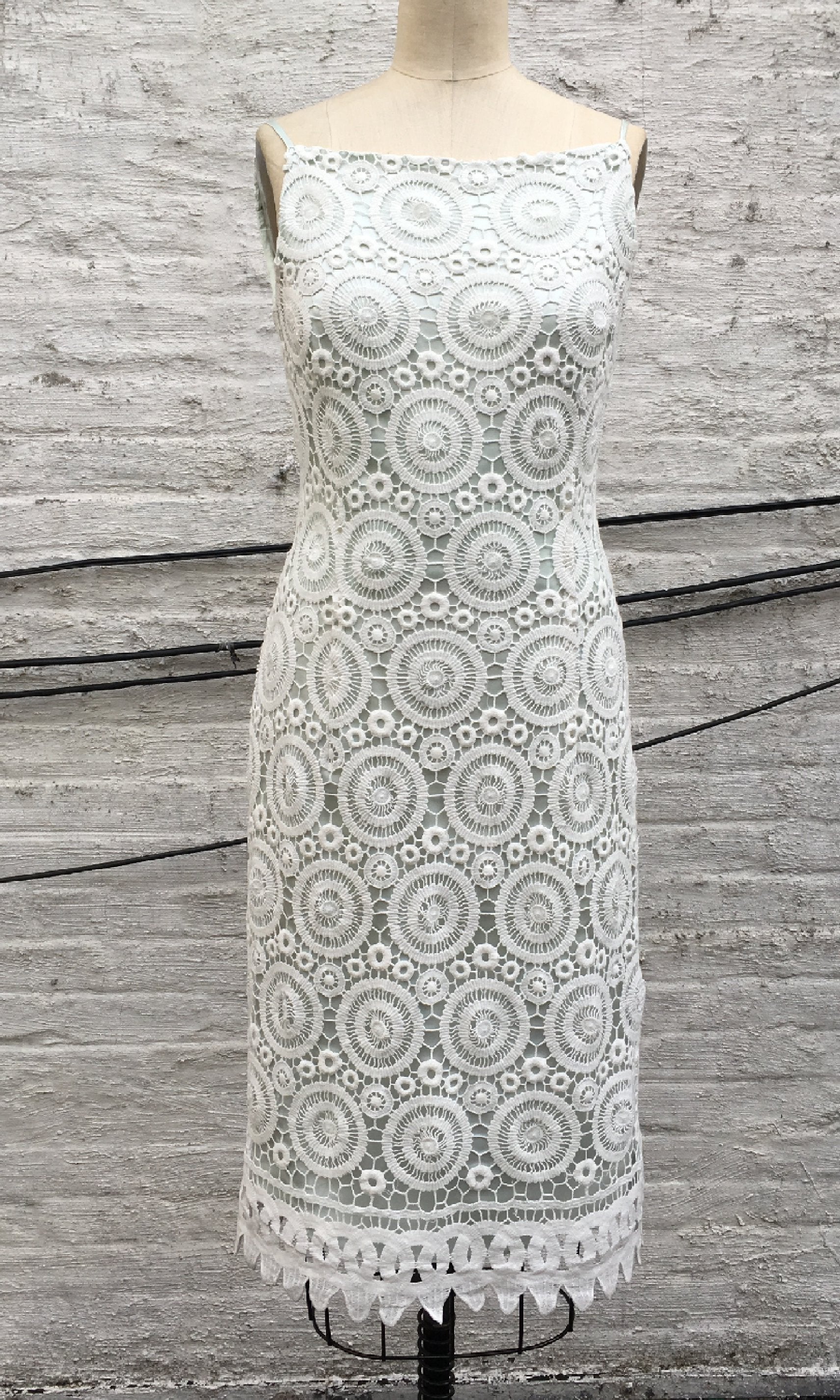 Crochet Lace Classic Sheath Dress, size Small Kimera Crochet Lace Classic Sheath Dress, size Small Kimera