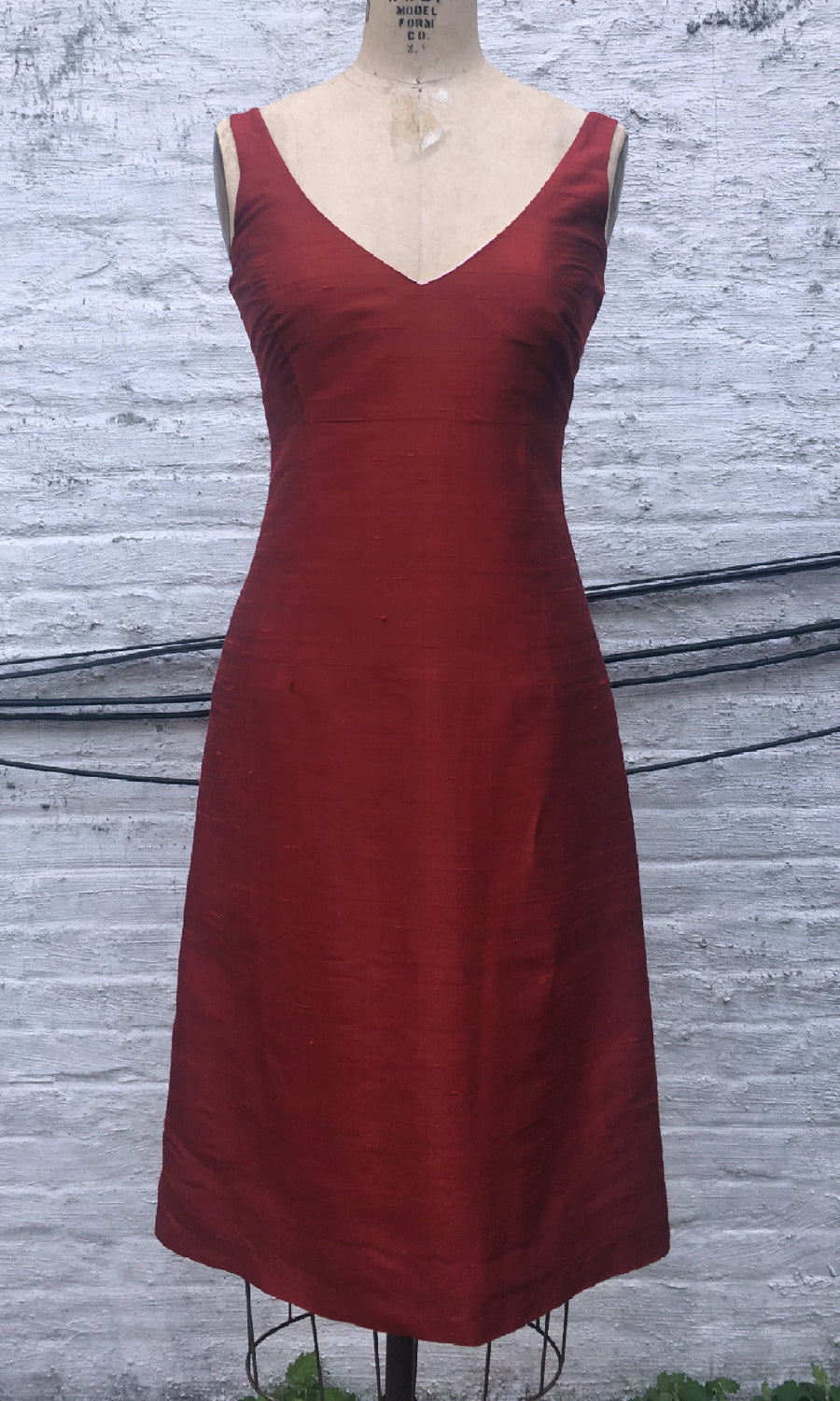 Ruby Red Classic V-neck A-line Cocktail Dress, size X-small