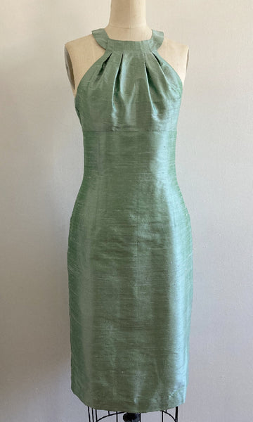 Grecian Halter Shantung Cocktail Dress, size Small