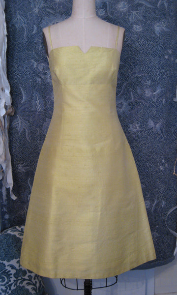 Lemon Shantung A-line Sundress, size X-small