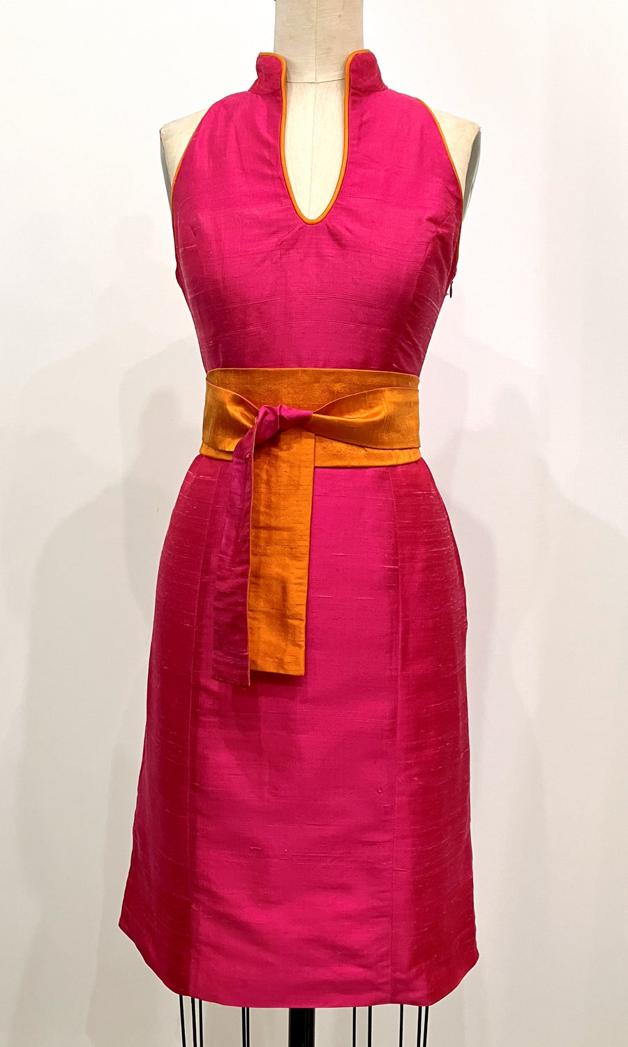 Pink Shantung Modern Cheongsam Dress, size X-small – Kimera