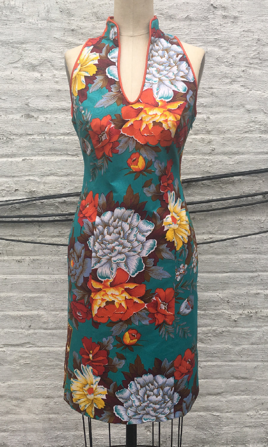 Tropical Floral Cheongsam, size X-small